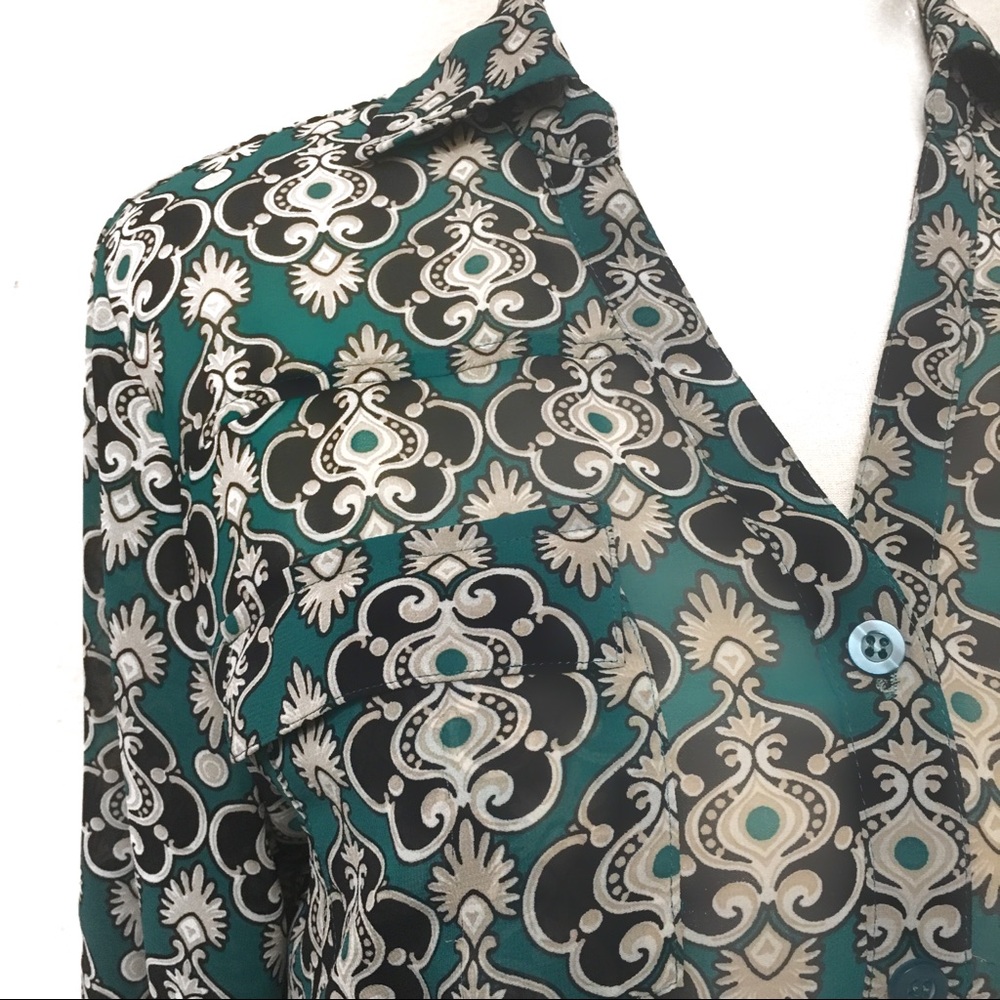 Ny&C Damask Chiffon Button Down - image 4